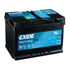 A1 EL700 EXIDE EFB 096 BATTERY 70AH 720CCA L278 X W175 X H190 0/1