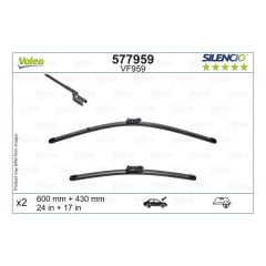 Valeo Silencio Flat 24 & 17 Inch Wiper Blades