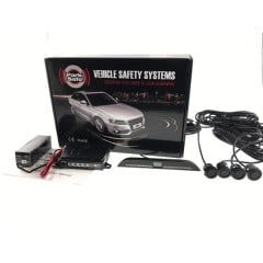 Park Safe 4pc Flat Mount Parking Sensor Kit With LED Display (Front) - Gloss Black