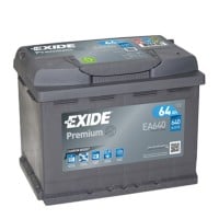 EA640 EXIDE PREMIUM BATTERY 027 64AH 640CCA L246 X W175 X 190 0/1 B13