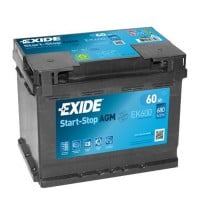 EK620 EXIDE AGM 027 BATTERY 60AH 680CCA L242 X W175 X H190 0/1 B13