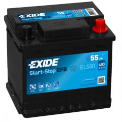 EL550 EXIDE 012 EFB BATTERY 55AH 480CCA L207 X W175 X H190 0/1 B13