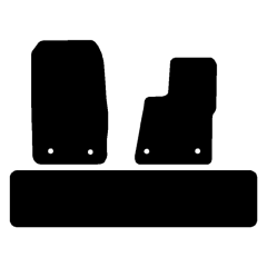 Ford Transit Custom Crew Cab Automatic Van 2020 - 2023 (3 Pieces 4 Clips) Car Mats